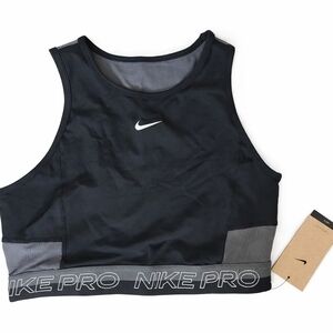 Nike Black and Gray Pro Crop Athletic Bra